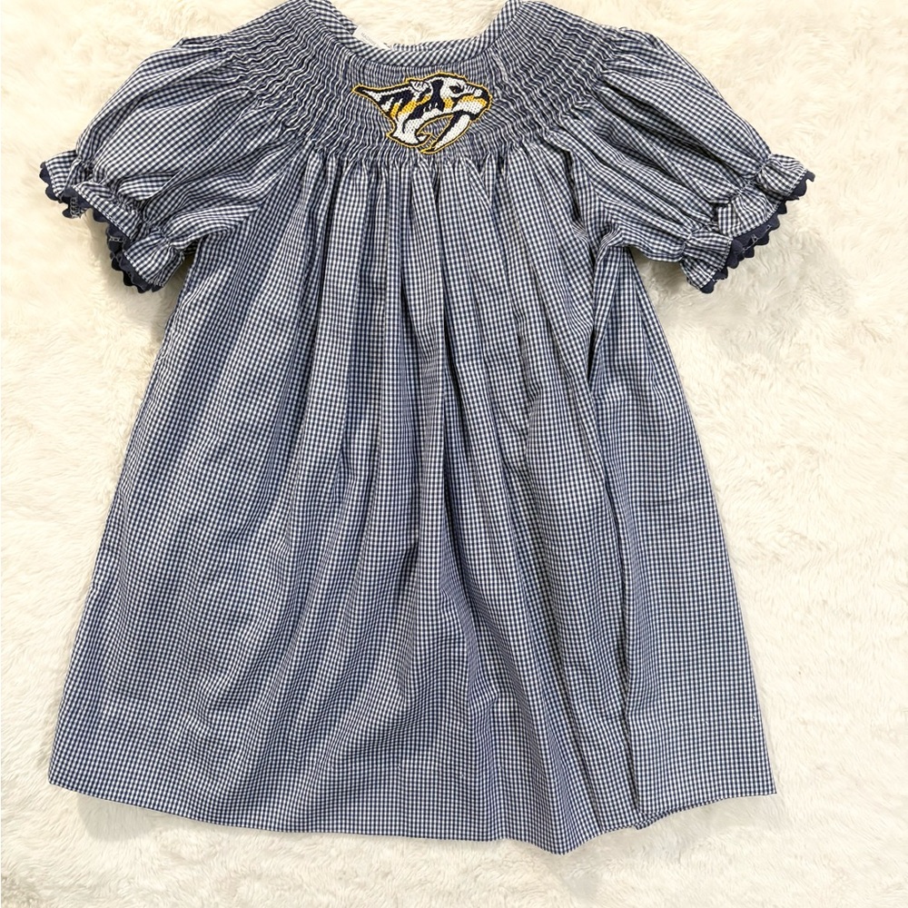 Blue Gingham Nashville Predators Dress